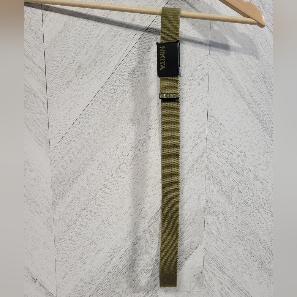 Nikita Olive Green Belt with Black Buckle